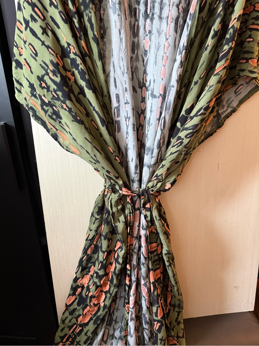 Green & Coral Animal Print Kimono